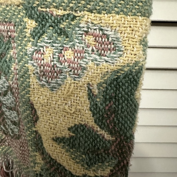 Vtg Tapestry Blanket Vest Floral Fringe Hand Made Boho Cottage Academia Size M-L - Picture 5 of 10